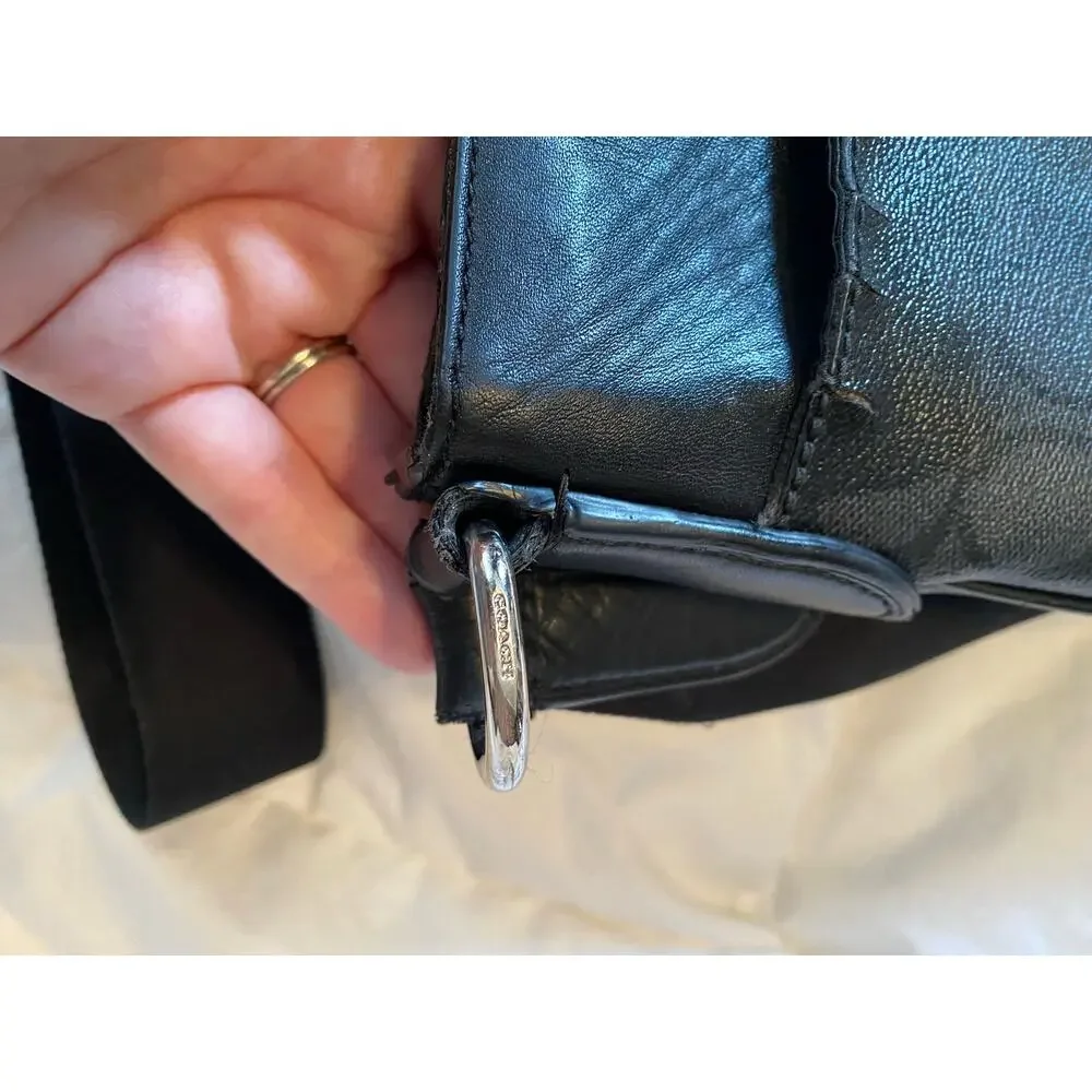COACH Black Leather Crossbody Bag